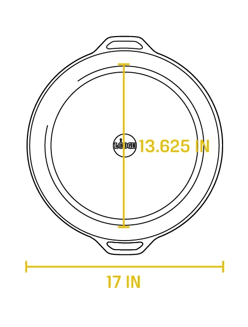 Lodge - Cast Iron Skillet 17" W/ Loop Handles BBQ Accessories 8 Lodge - Cast Iron Skillet 17" W/ Loop Handles BBQ Accessories