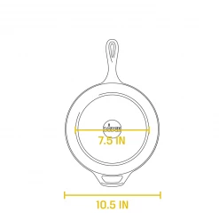 BBQ Accessories Lodge Deep Skillet Collection - 3 Quart Cast Iron Combo Cooker 10.25