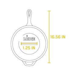 Lodge Deep Skillet Collection - 3 Quart Cast Iron Covered Skillet 10.25" BBQ Accessories
