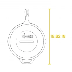 Lodge Deep Skillet Collection - 5 Quart Cast Iron Covered Skillet 12"
