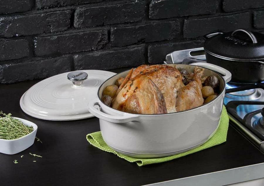 Lodge - Enameled Cast Iron Oval Dutch Oven (7 Quart) 3 Lodge - Enameled Cast Iron Oval Dutch Oven (7 Quart)