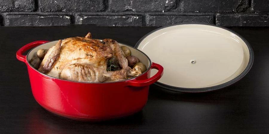 Lodge - Enameled Cast Iron Oval Dutch Oven (7 Quart) 6 Lodge - Enameled Cast Iron Oval Dutch Oven (7 Quart)