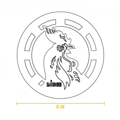 BBQ Accessories Lodge - Enameled Cast Iron Rooster Trivet 8" (Red Rooster Design)