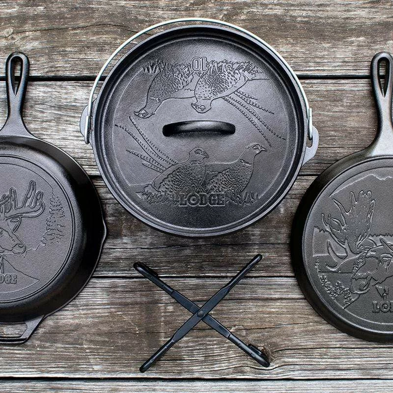 BBQ Accessories Lodge Wildlife Collection - Cast Iron 5 Piece Set 3 BBQ Accessories Lodge Wildlife Collection - Cast Iron 5 Piece Set