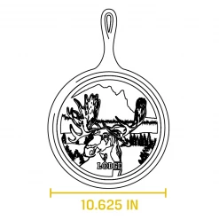 Lodge Wildlife Collection - Cast Iron Griddle 10.5" W/ Moose Scene BBQ Accessories 8 Lodge Wildlife Collection - Cast Iron Griddle 10.5
