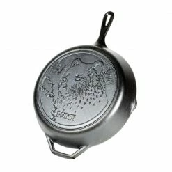 Lodge Wildlife Collection - Cast Iron Skillet 12" W/ Bear Scene BBQ Accessories