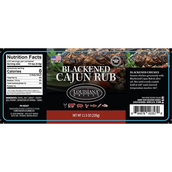 Sauces & Rubs Louisiana Grills Blackened Cajun Rub (11.5oz) 40405 2 Sauces & Rubs Louisiana Grills Blackened Cajun Rub (11.5oz) 40405