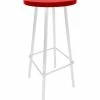 My Custom Sports Chairs Mcsc My Custom Sports Stool Red Top White Legs MCSC-STOOL-RED-WHITE Outdoor Kitchen Cabinets & Storage
