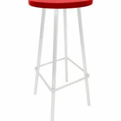 My Custom Sports Chairs Mcsc My Custom Sports Stool Red Top White Legs MCSC-STOOL-RED-WHITE Outdoor Kitchen Cabinets & Storage