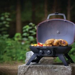 Napoleon TravelQ 285 - Portable Propane BBQ W/ Cast Iron Griddle (Red)