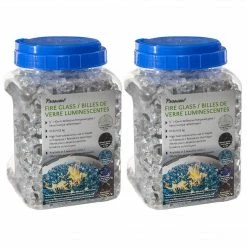 JR Home Paramount 1/2"Luminous Ice Crystal FireGlass (2 X 10lb Jars) FG-004