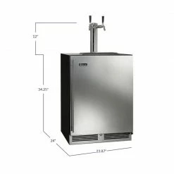 Perlick 24" C Series Indoor Beer Dispenser Dual Tap With Fully Integrated Panel HC24TB-4-2R-2