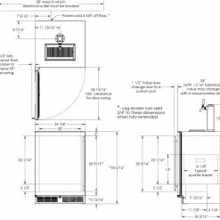 Perlick 24" C Series Indoor Beer Dispenser Single Tap With Stainless Steel Solid HC24TB-4-1L-1 5 Perlick 24