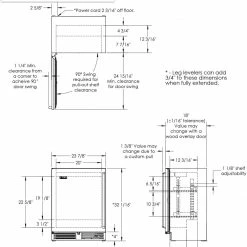 Perlick Signature Series Shallow Depth 18" Depth Outdoor Refrigerator With Fully HH24RO-4-2R