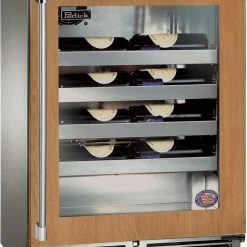 Perlick Signature Series Shallow Depth 18" Depth Outdoor Wine Reserve With Fully Integrated Panel-ready Glass Door, Hinge Right, With Lock HH24WO-4-4RL