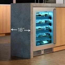 Perlick Signature Series Shallow Depth 18" Depth Outdoor Wine Reserve With Fully Integrated Panel-ready Solid Door, Hinge Right HH24WO-4-2R
