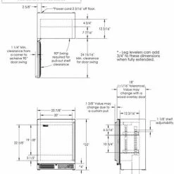 Perlick Signature Series Shallow Depth 18" Depth Outdoor Wine Reserve With Stainless Steel Glass Door, Hinge Left, With Lock HH24WO-4-3LL 5 Perlick Signature Series Shallow Depth 18