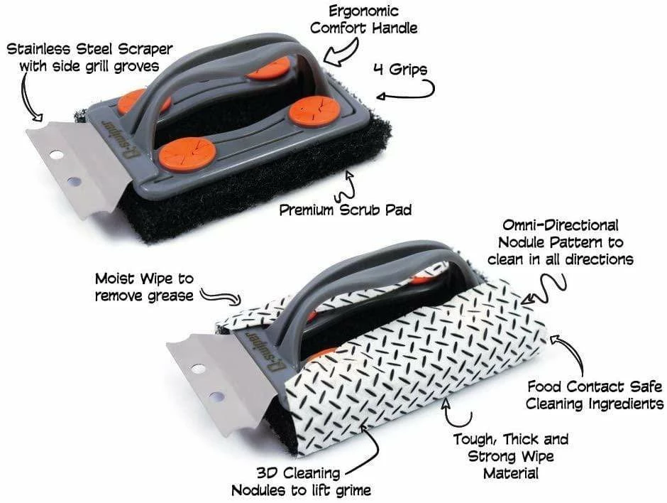 Proud Grill Brush W/ 25 Wipes Q-Swiper BBQ Accessories 4 Proud Grill Brush W/ 25 Wipes Q-Swiper BBQ Accessories