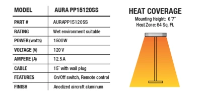 Aura Electric Infrared Heater (Stainless Steel) 7 Aura Electric Infrared Heater (Stainless Steel)