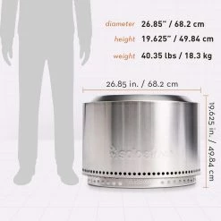 Solo Stove Portable Fire Pit - Yukon + Stand - Stainless Steel Fireplaces & Heaters