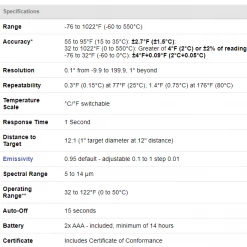 ThermoWorks Industrial IR Gun IR-GUN-S
