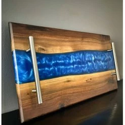 Urban Barrel Company Epoxy River Charcuterie Board (Black Walnut) BBQ Accessories