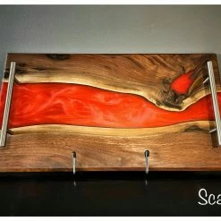 Urban Barrel Company Epoxy River Charcuterie Board (Black Walnut) BBQ Accessories