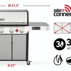 BBQs & Smokers Weber Genesis SX-335 Smart Grill With Side Burner And Sear Zone