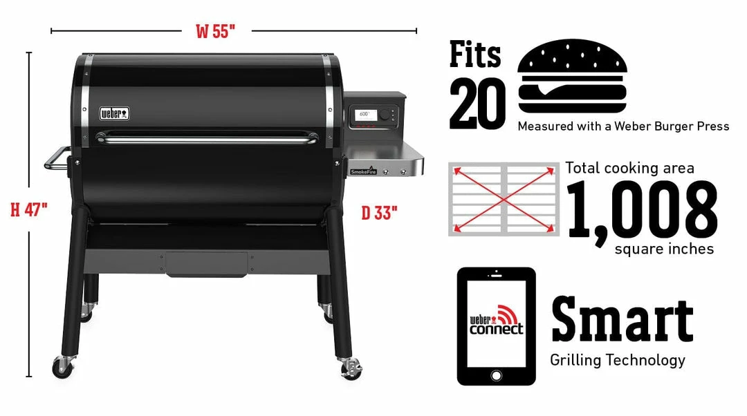 Weber Smokefire EPX6 Wood Fired Pellet Grill (Stealth Edition) BBQs & Smokers 4 Weber Smokefire EPX6 Wood Fired Pellet Grill (Stealth Edition) BBQs & Smokers